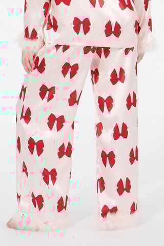 Pantaloni pigiama straight in piume Eulaliz - Rosa