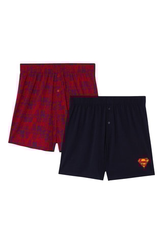 2 boxer Superman Justice League DC Comics Supercalciz - Rosso e navy - Undiz