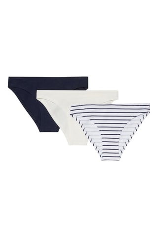 3 slip - Navy e bianco