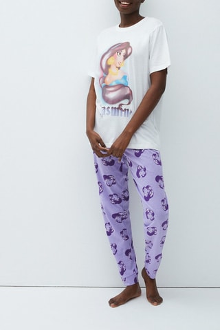 T-shirt in cotone bio Jasmine Aladdin Disney Jasmilliz - Ecrù - Undiz