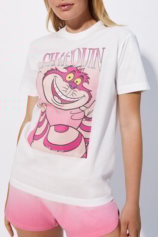 T-shirt Gatto del Cheshire Alice nel Paese delle Meraviglie Disney - Ecrù - Undiz