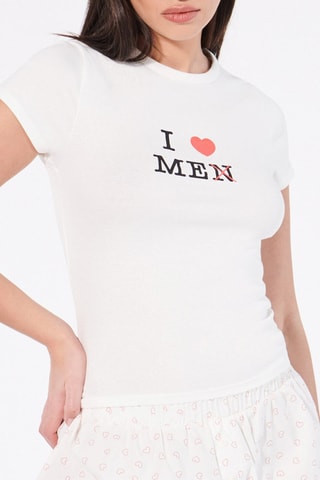 T-shirt Ilyassiz - Salmone e bianco