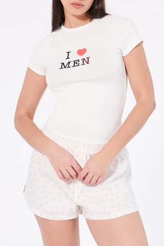 T-shirt Ilyassiz - Salmone e bianco