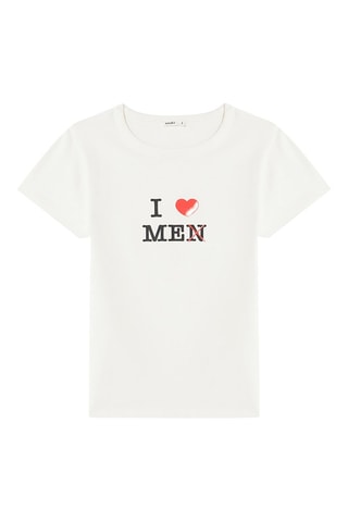 T-shirt Ilyassiz - Salmone e bianco