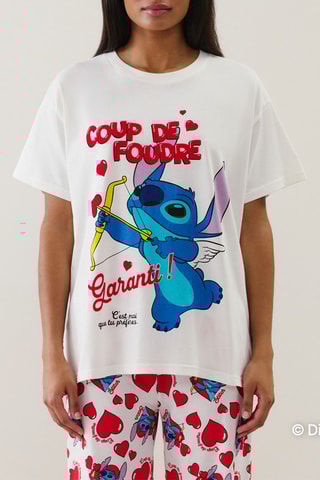 T-shirt pigiama Stitch Lilo & Stitch Disney - Ecrù