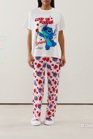 T-shirt pigiama Stitch Lilo & Stitch Disney - Ecrù