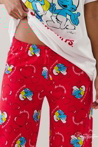 T-shirt pigiama I Puffi - Corallo