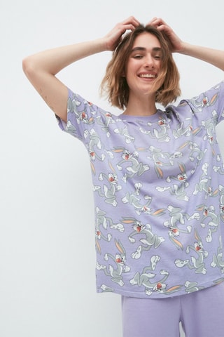 T-shirt pigiama Bugs Bunny Looney Tunes - Malva