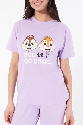 T-shirt pigiama Tic & Tac Disney - Malva