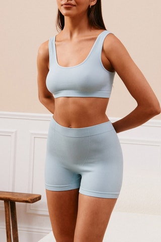 Culotte a vita alta - Celeste