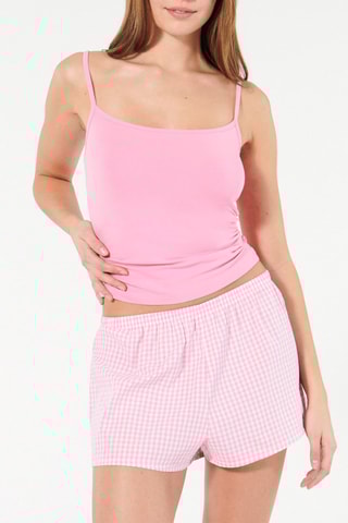 Shorts pigiama - Bianco e rosa