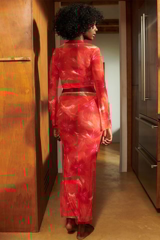 Gonna a tubino pigiama - Salmone