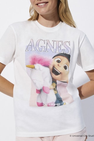 T-shirt pigiama Agnes Cattivissimo Me Dyeagnesiz - Bianco - Undiz