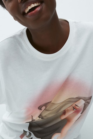 T-shirt in cotone bio Pocalliz - Ecrù