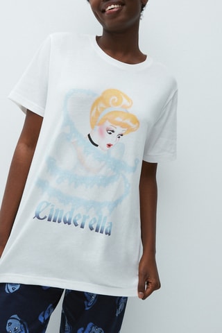 T-shirt in cotone bio Cenerentola Disney Cendrilliz - Ecrù