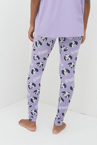 Leggings in cotone bio Sticht Lilo & Stitch Disney Kisstitchiz - Malva