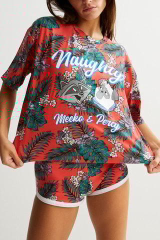 T-shirt Meeko e Percy - Salmone