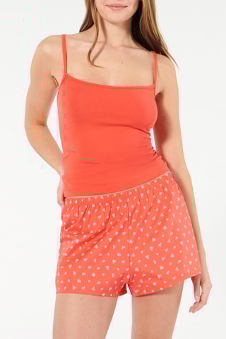 Shorts pigiama Adalisiz - Salmone e bianco