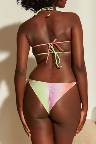 Slip bikini Frilloliz Paintiz - Verde chiaro e arancione