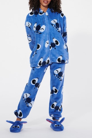 Felpa con cappuccio Stitch Lilo & Stitch Facestitchiz - Blu elettrico