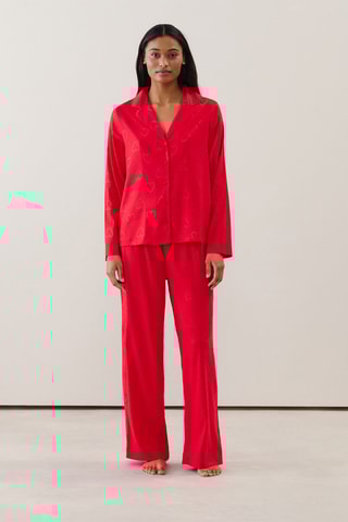 Pantalon straight pigiama Lanaiz - Rosso