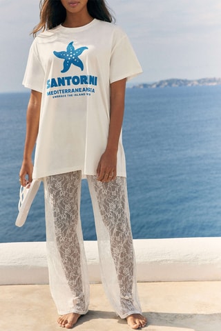 Pantalon straight in pizzo Lacemyiz - Ecrù