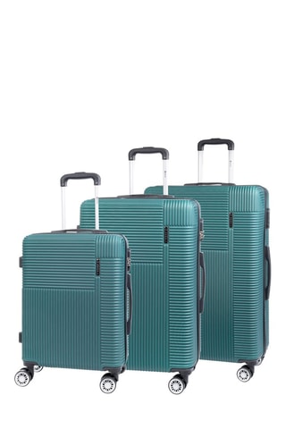 Set de 3 valises - ABS  foncé - Blanc, noir et vert