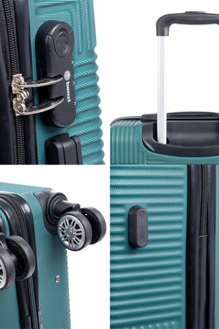 Set de 3 valises - ABS  foncé - Blanc, noir et vert