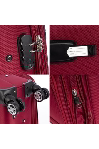 Set de 3 valises (S/M/L) - 58/63/77 cm - Bordeaux