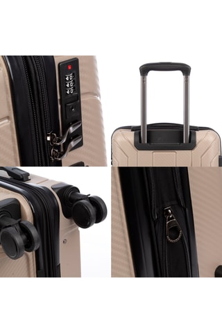 Set de 3 valises (S/M/L) - 56/65/75 cm - Beige