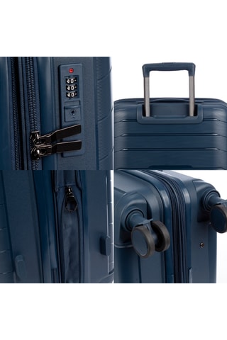 Set de 3 valises (S/M/L) - 56,5/66,5/76,5 cm - Cadenas TSA - Bleu