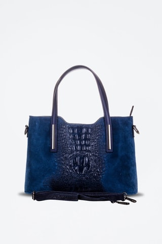 Mala shopper em couro Azul-escuro - Azul e prateado