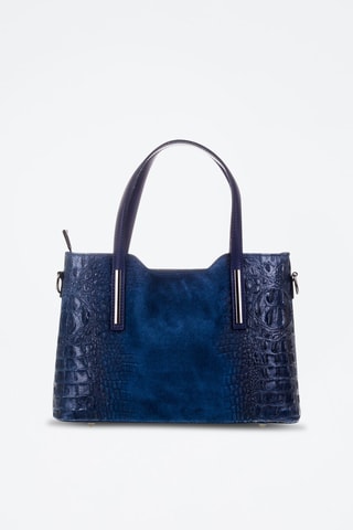 Mala shopper em couro Azul-escuro - Azul e prateado