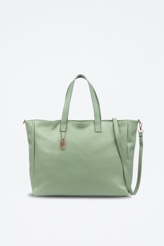 Mala shopper de couro Balsorano - Verde-claro - Verde e dourado