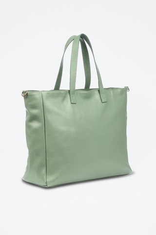 Mala shopper de couro Balsorano - Verde-claro - Verde e dourado