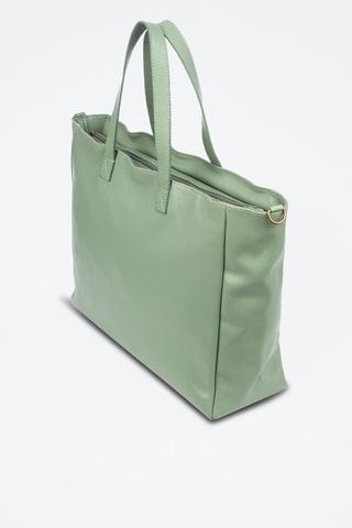 Mala shopper de couro Balsorano - Verde-claro - Verde e dourado