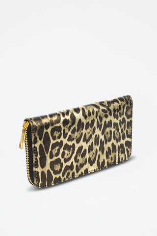 Leren Portefeuille - Zwart, geel en goudkleurig