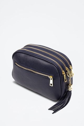 Sac bandoulière en cuir  - Firenze Artegiani - Bleu et doré