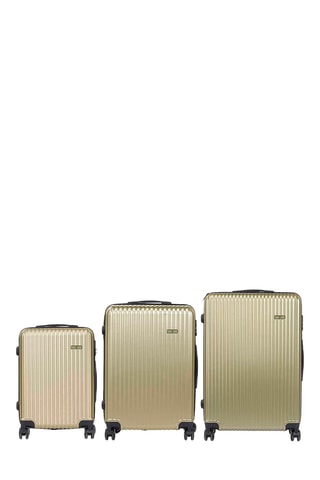 Set de 3 valises (S/M/L) - ABS - Noir et vert