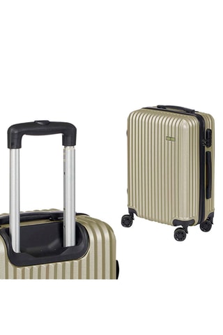 Set de 3 valises (S/M/L) - ABS - Noir et vert