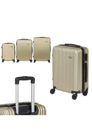 Set de 3 valises (S/M/L) - ABS - Noir et vert