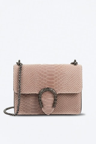 Leren Schoudertas Lorenza - Beige