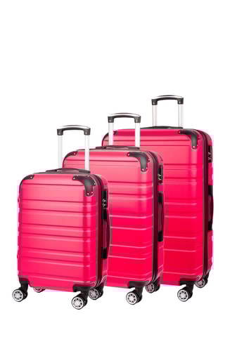 Set de 3 valises (S/M/L) - 56,5/66,5/76,5 cm - Rose