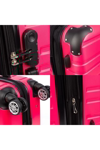 Set de 3 valises (S/M/L) - 56,5/66,5/76,5 cm - Rose