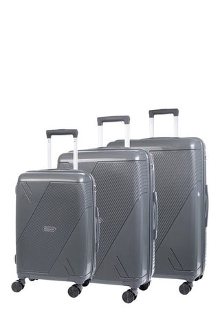 Set de 3 valises - PP - Verrou TSA - Blanc et gris