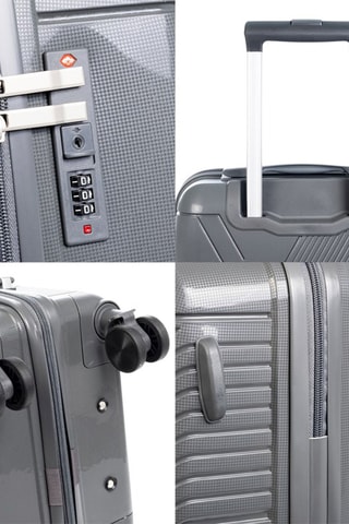 Set de 3 valises - PP - Verrou TSA - Blanc et gris