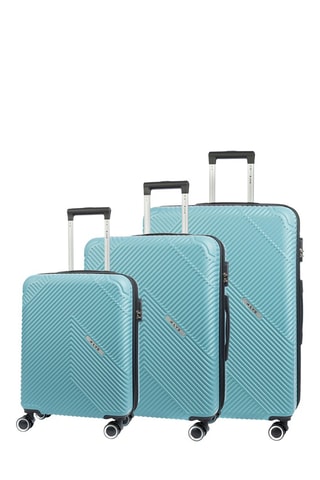 Set de 3 valises (S/M/L)  - 55/67/77 cm - Noir, bleu et argenté