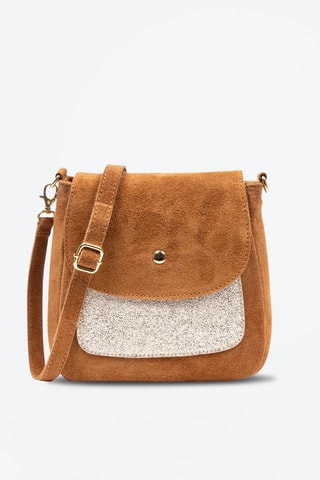 Leren Schoudertas - Bruin en goudkleurig