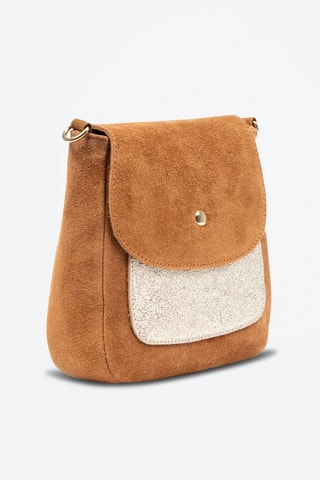 Leren Schoudertas - Bruin en goudkleurig