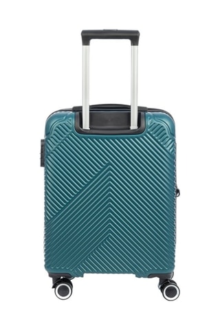 Set de 3 valises (S/M/L)  pétrole - 55/67/77 cm - Noir, bleu et argenté